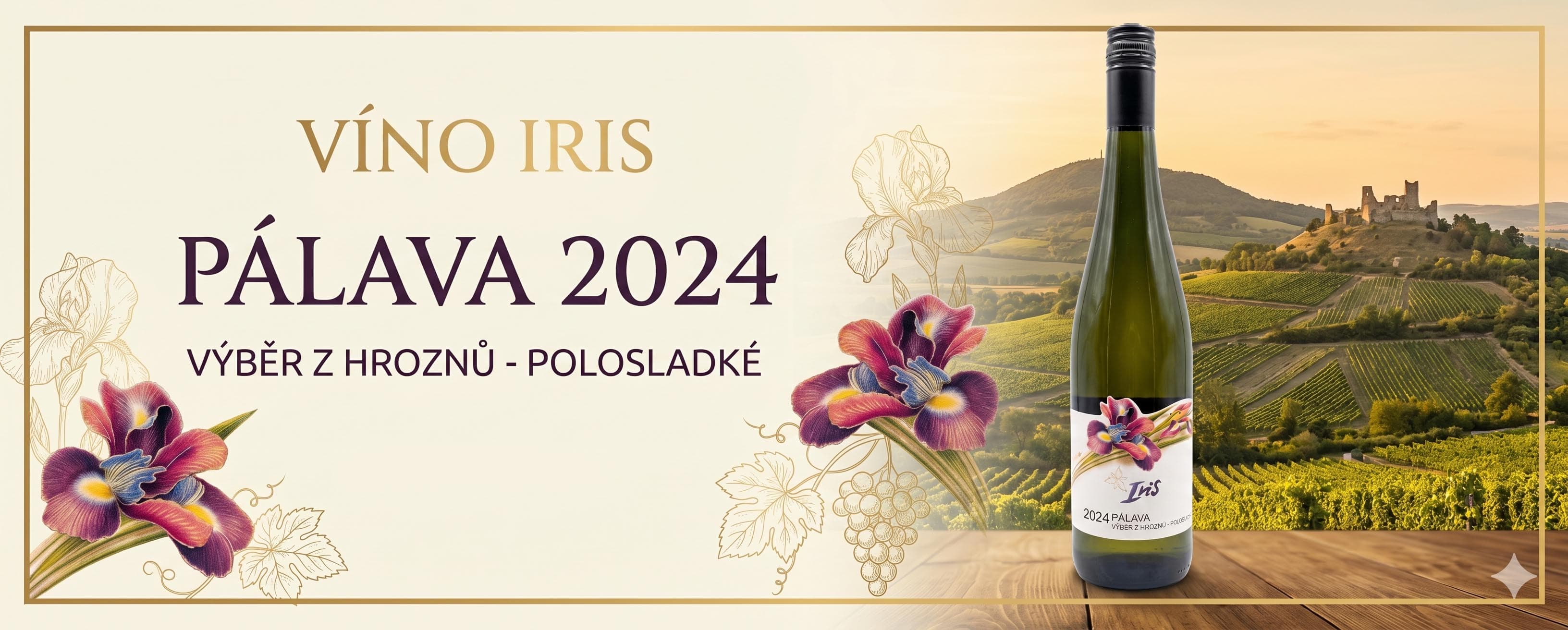 Pálava 2024 výběr z hroznů polosladké